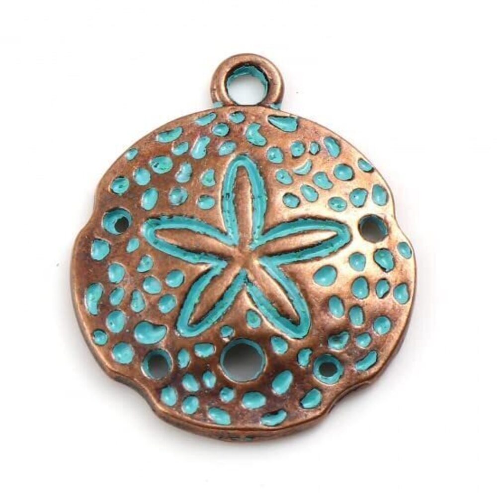 2622 Alloy 10PC Ocean Jewelry Charms Antique Copper Green Patina Sand